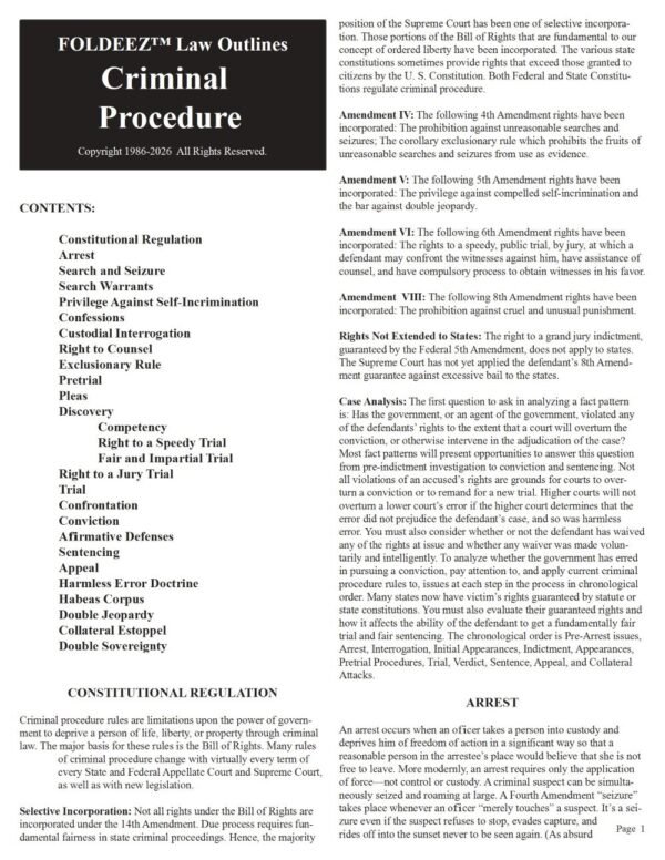 Criminal Procedure  2026