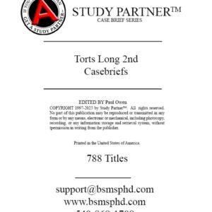 Torts Long 2nd Edition