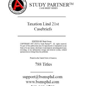 Taxation Lind 21st Casebriefs